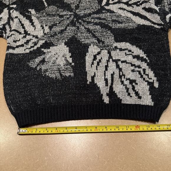 Vintage Penrose Sweater Womens Large Black Silver Grandma 80s Indie Sleaze Cozy - Picture 7 of 8